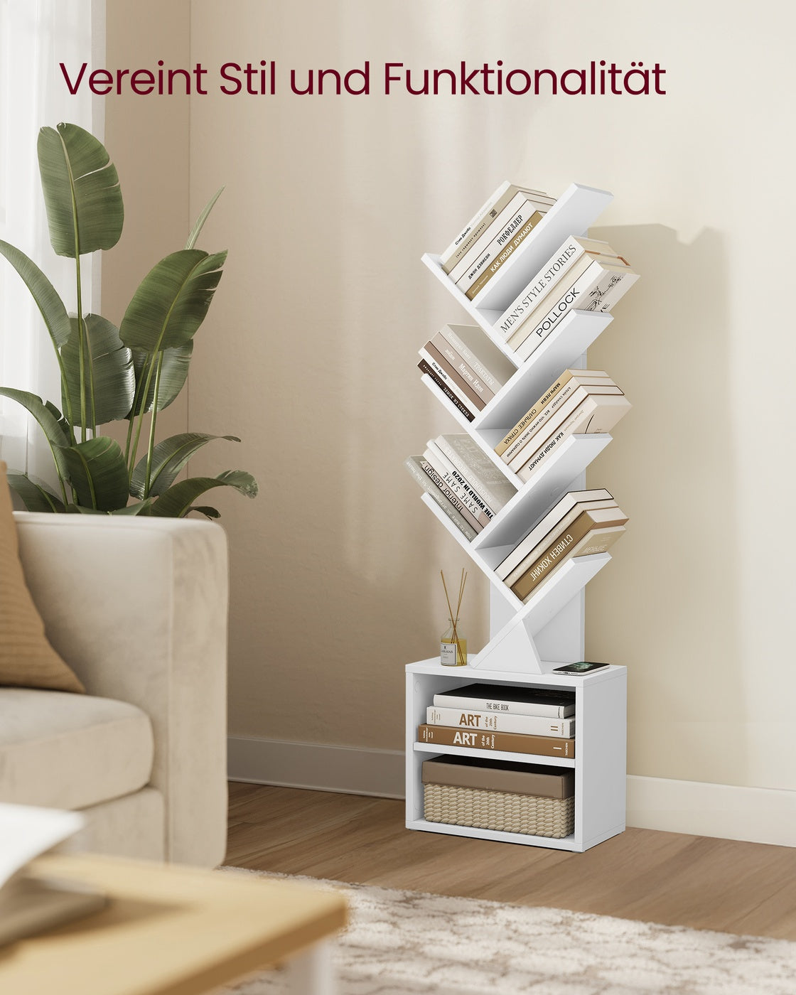 Bücherregal In Baumform - Kompakte Variante - Für Schlafzimmer Flur Oder Wohnzimmer