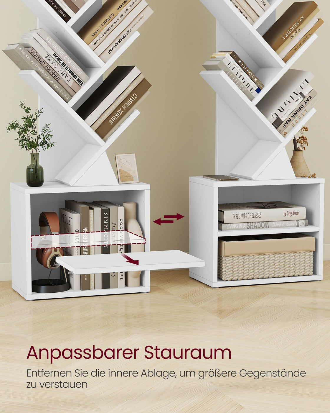 Bücherregal In Baumform - Kompakte Variante - Für Schlafzimmer Flur Oder Wohnzimmer