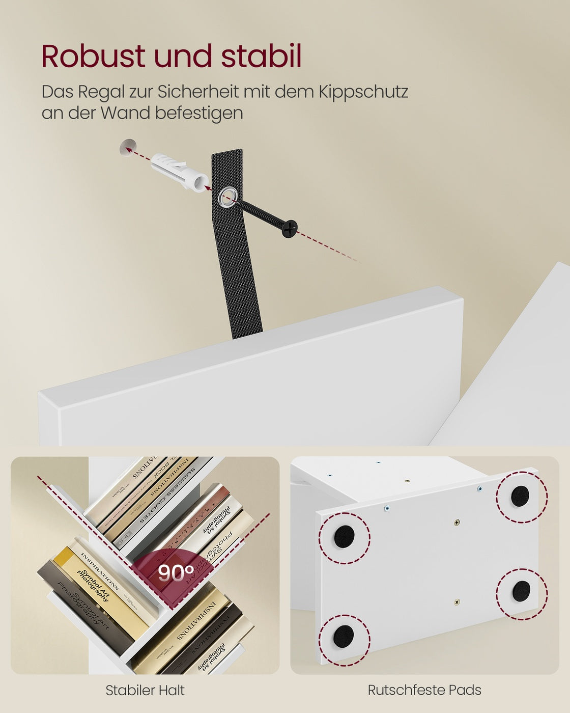 Bücherregal In Baumform - Schmale Standfläche - Für Schlafzimmer Flur Oder Wohnzimmer