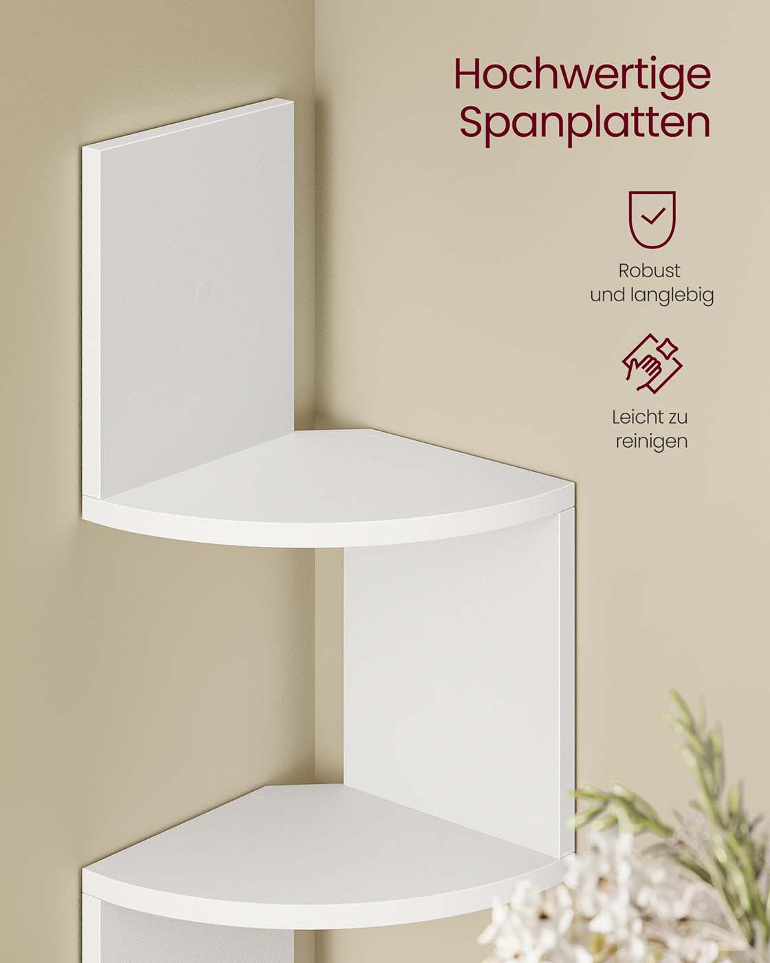 Eckregal mit LED-Beleuchtung und Zickzack-Design – 5 Ebenen, Ambientebeleuchtung und platzsparendes Design