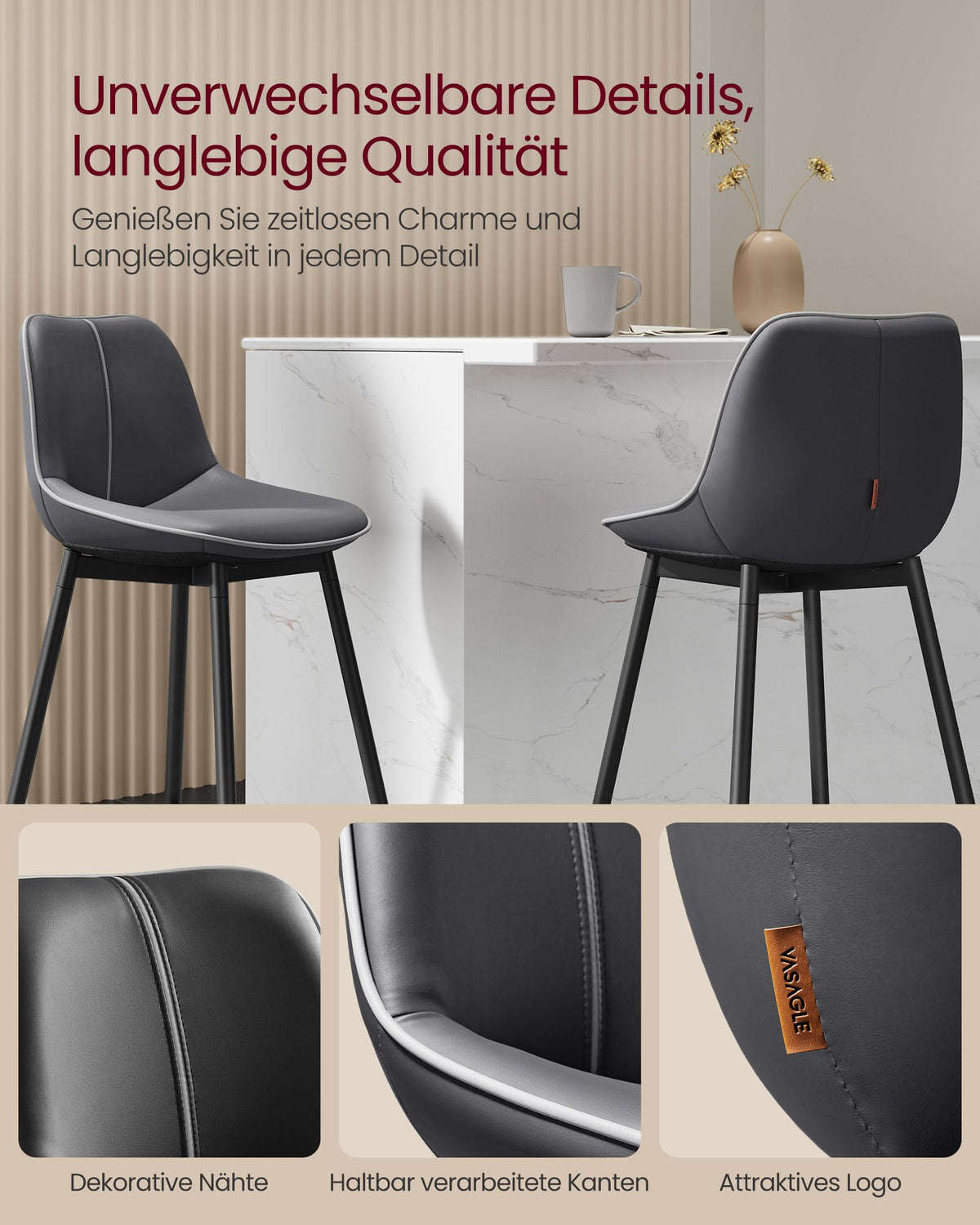 Barhocker 2er Set - Barstühle - Hochstühle