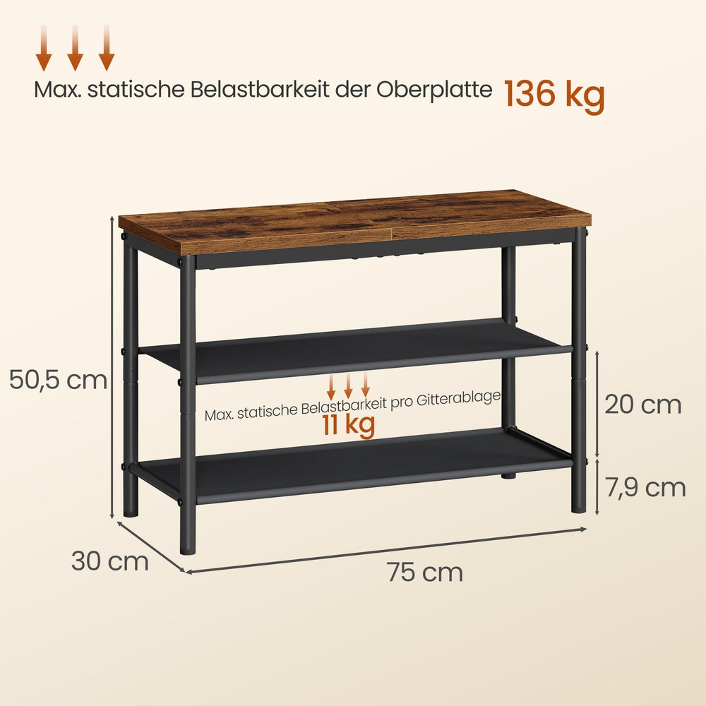 Metall-Schuhregal 3 Ebenen - Platzsparend - Für Flur Und Eingang