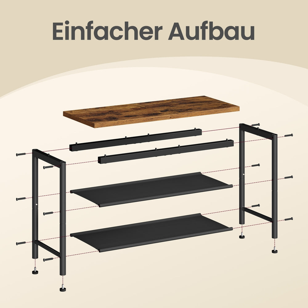 Metall-Schuhregal 3 Ebenen - Platzsparend - Für Flur Und Eingang