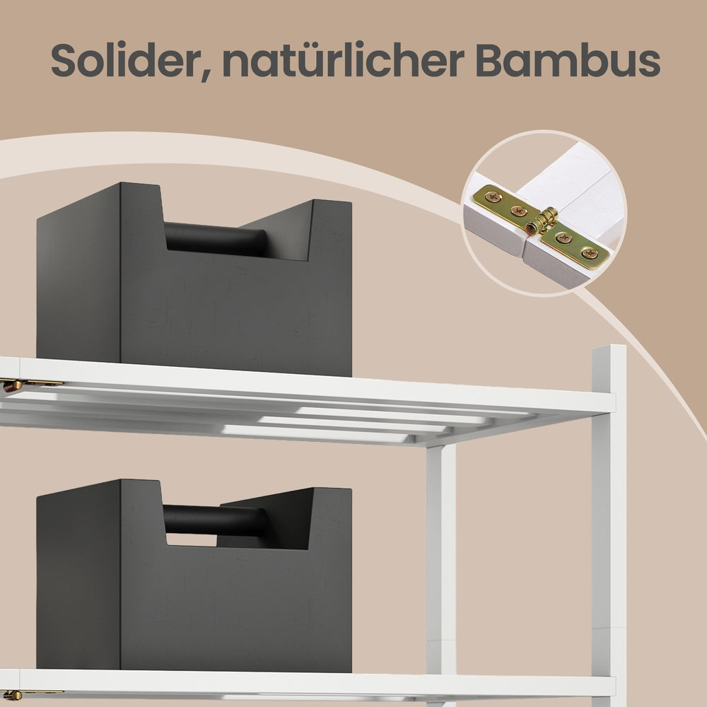 Bambus Schuhregal 3 Ebenen - Stapelbar Und Platzsparend - Für Flur Und Schlafzimmer