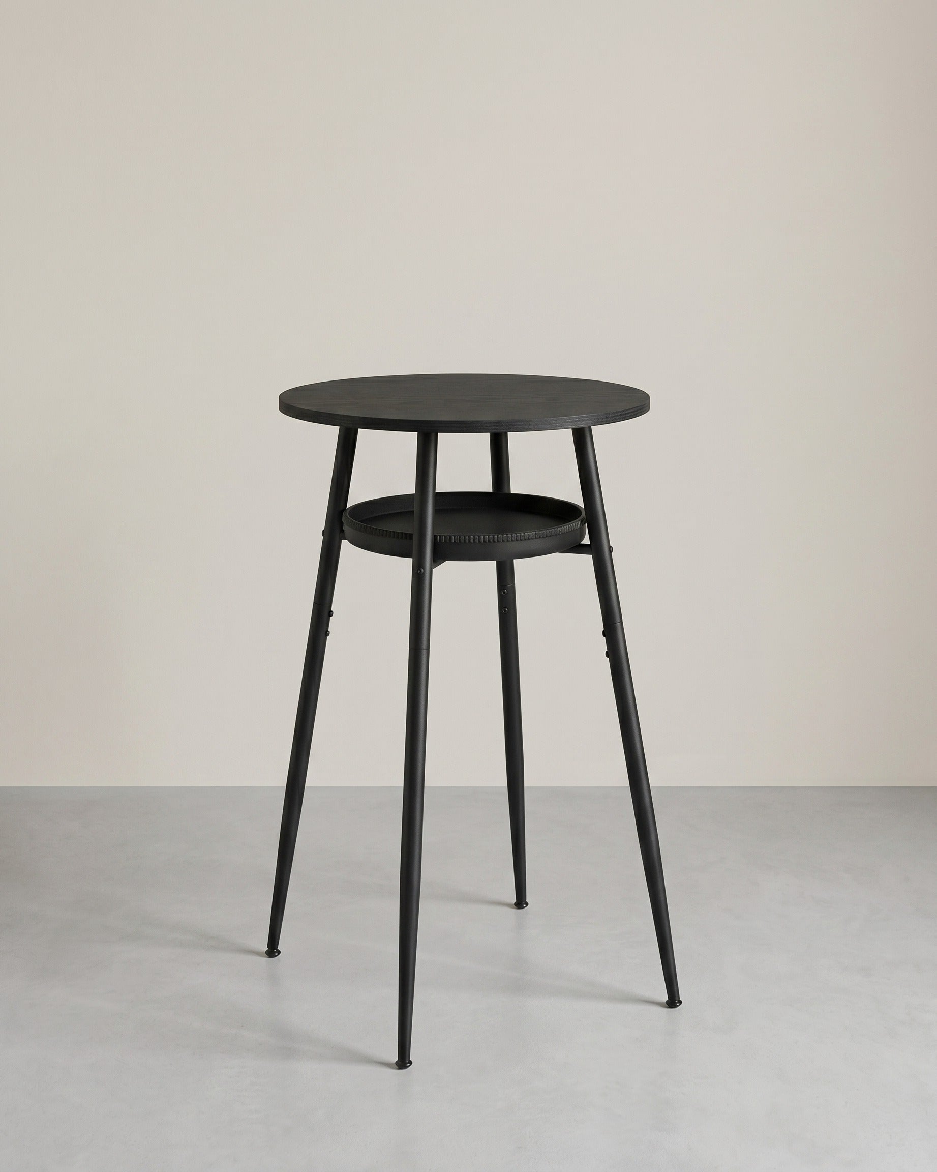 Design-Stehtisch – Runder Tisch mit Schublade – Preisgekröntes Design – Schwarz