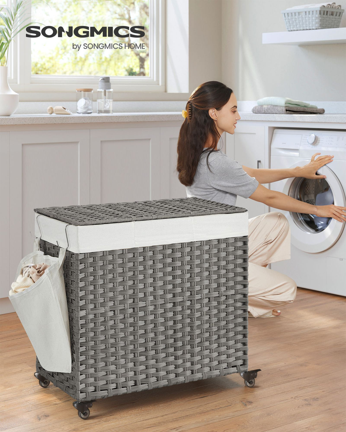 Handgeflochtener Wäschekorb – 140 oder 160 Liter Stauraum
