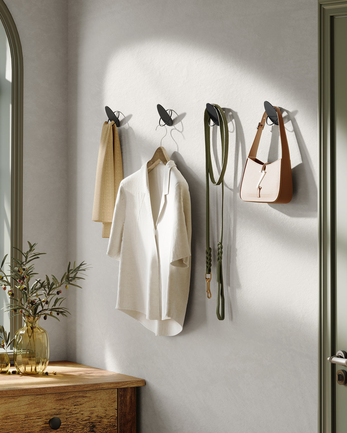 Wandhaken – Eiförmiges Design – Wandmontage – Stahl – Maximale Tragkraft 5 kg