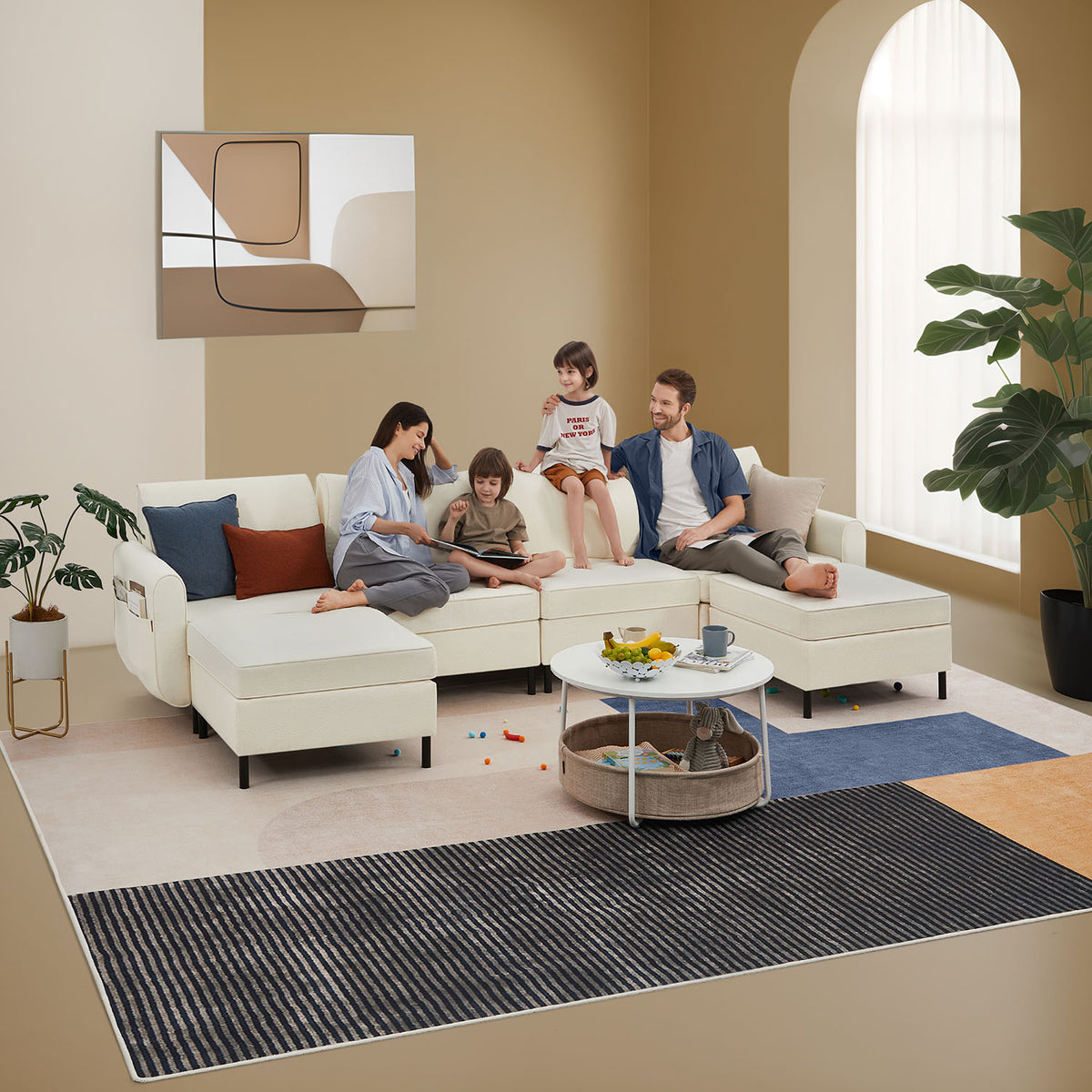 Modulares Sofa – Bouclé-Sofa-Set – verstellbar