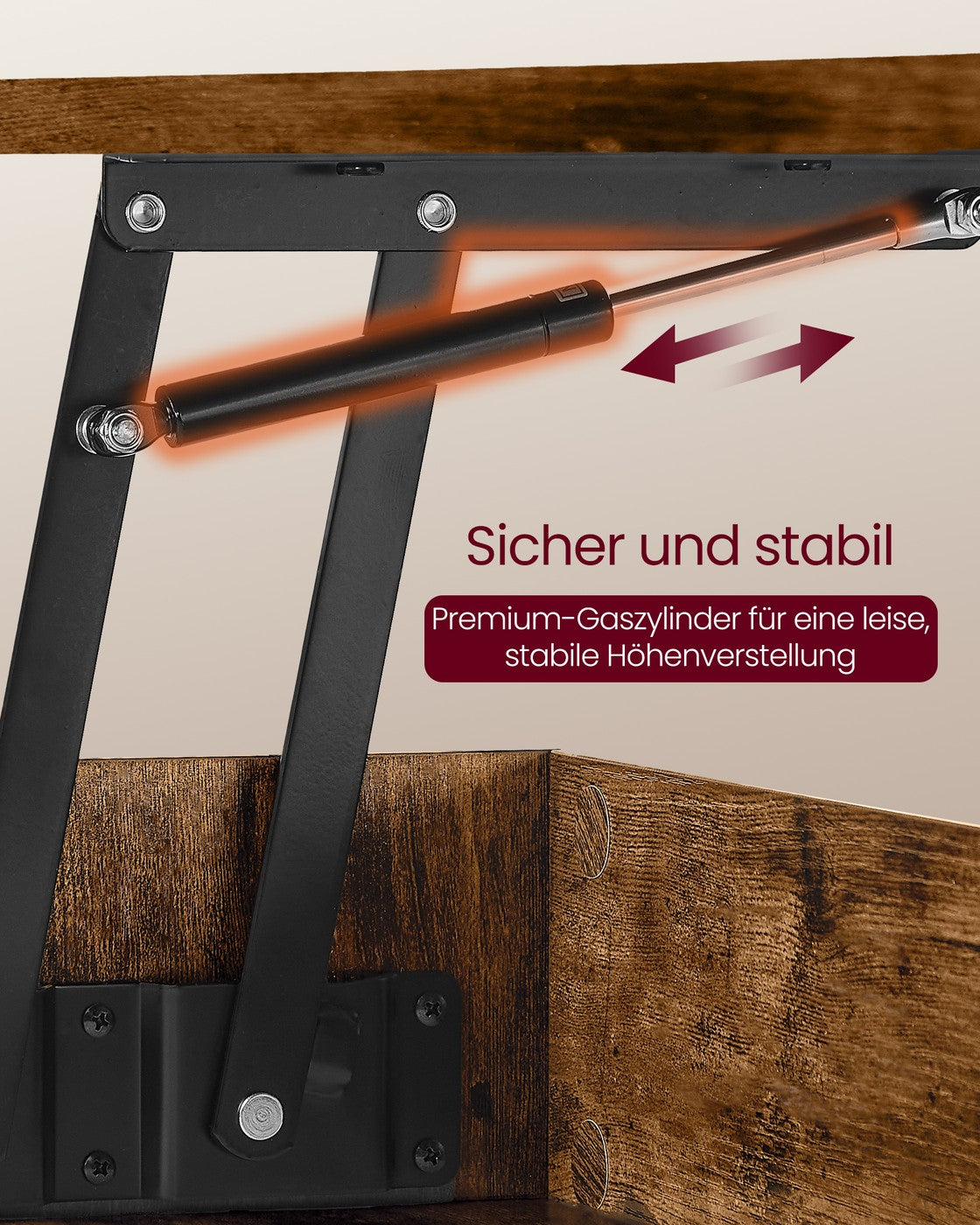 Couchtisch Höhenverstellbar - Mit Schubladen Und Versteckten Fächern - Für Das Wohnzimmer
