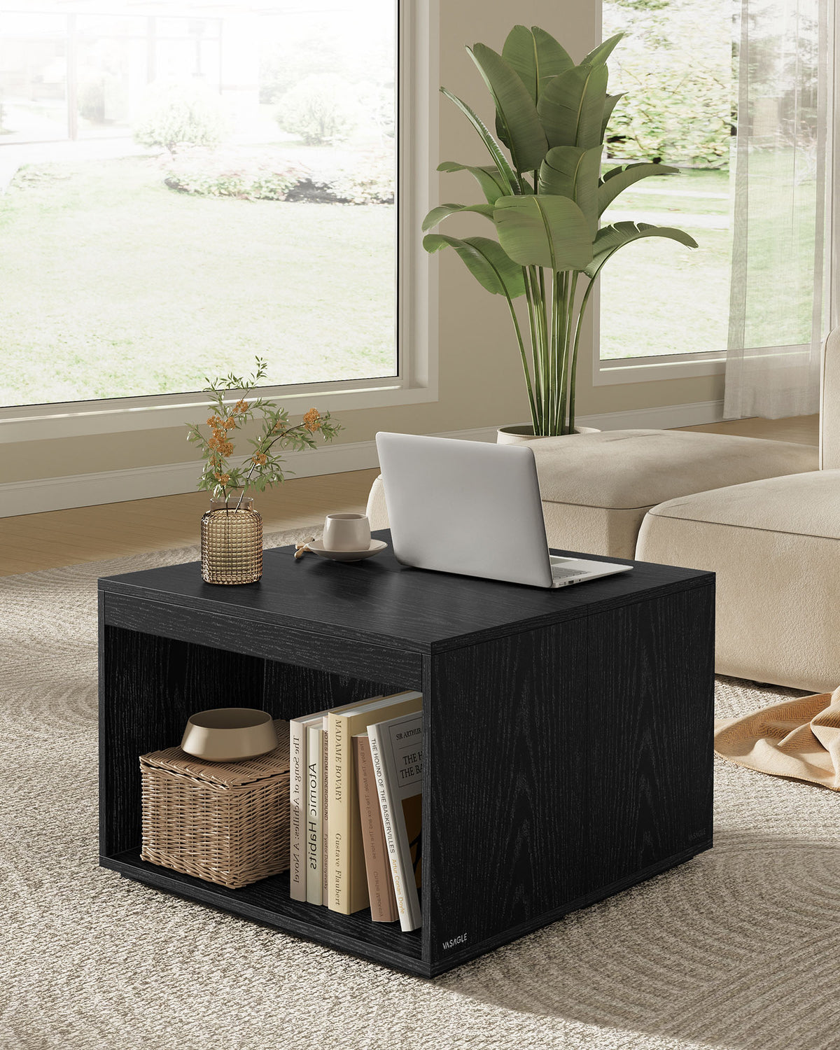 3-teiliges Couchtisch-Set – Moderne Beistelltische – Flexible Kombinationsmöglichkeiten – Mit zusätzlichem Stauraum – Holzoptik