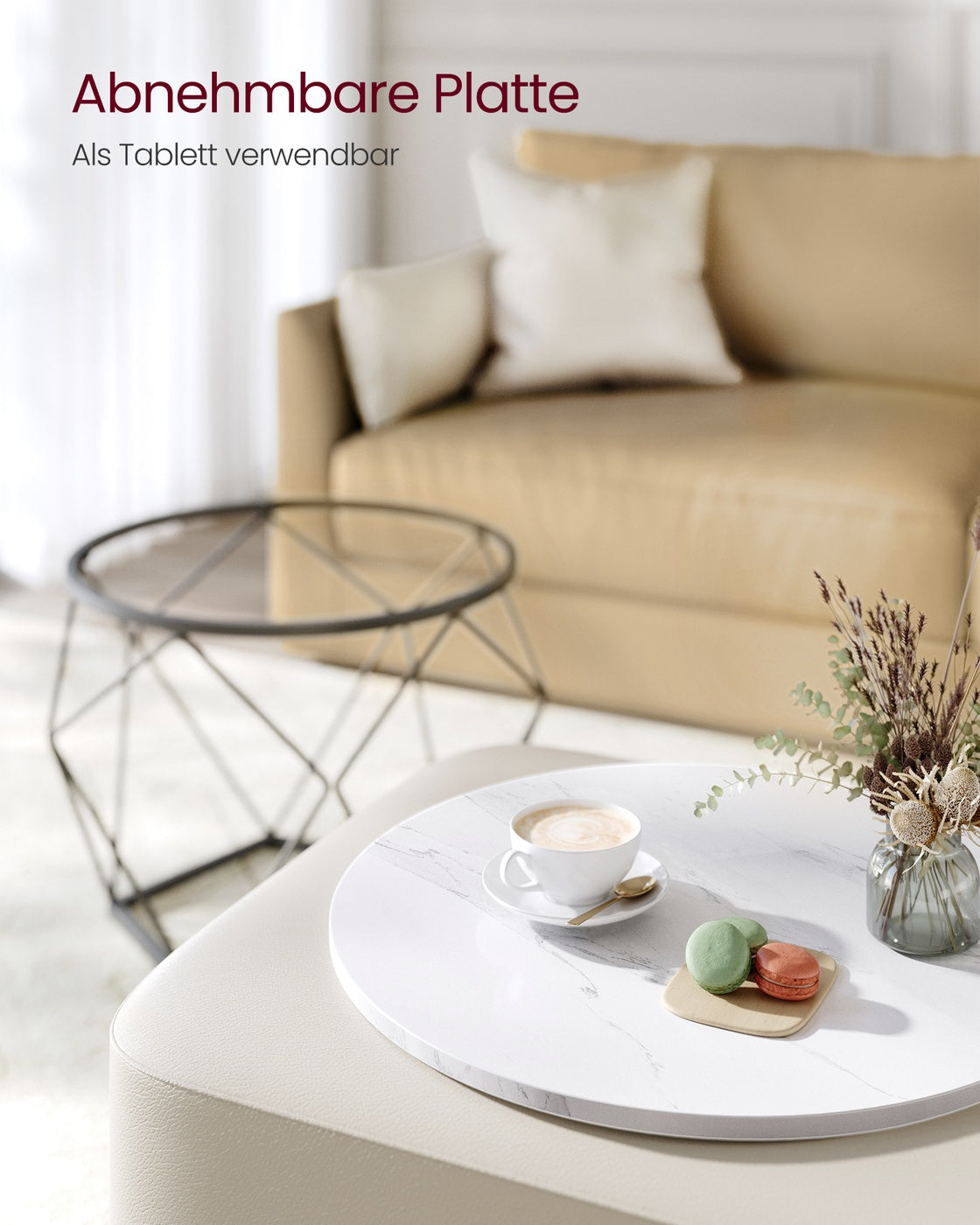 2er-Set runde Beistelltische – Modernes Design – Schwarz – Kompakt und multifunktional