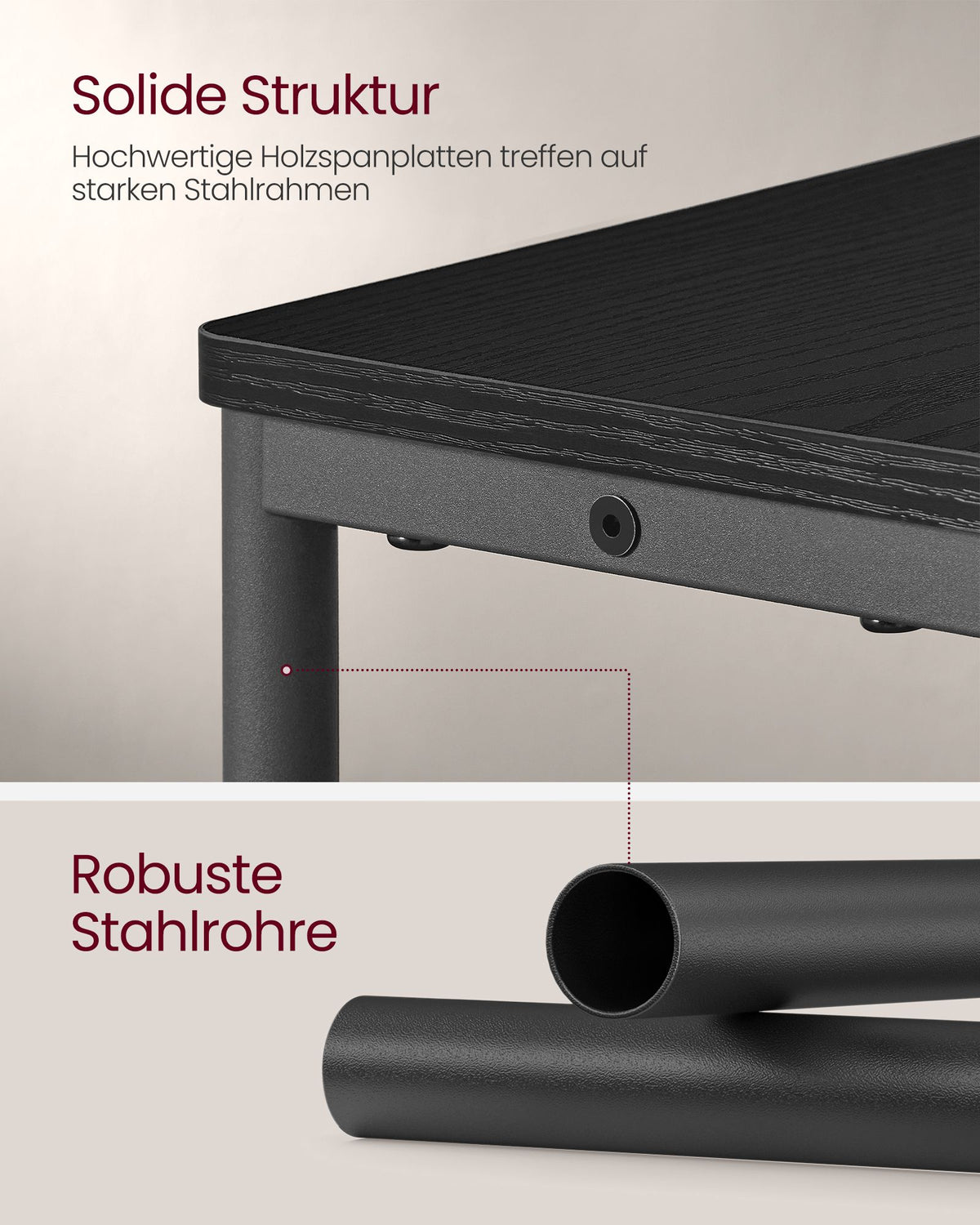 Beistelltisch schmal mit Ladefunktion – 3 Ablagen – Nachttisch / Sofatisch – für Wohnzimmer & Schlafzimmer