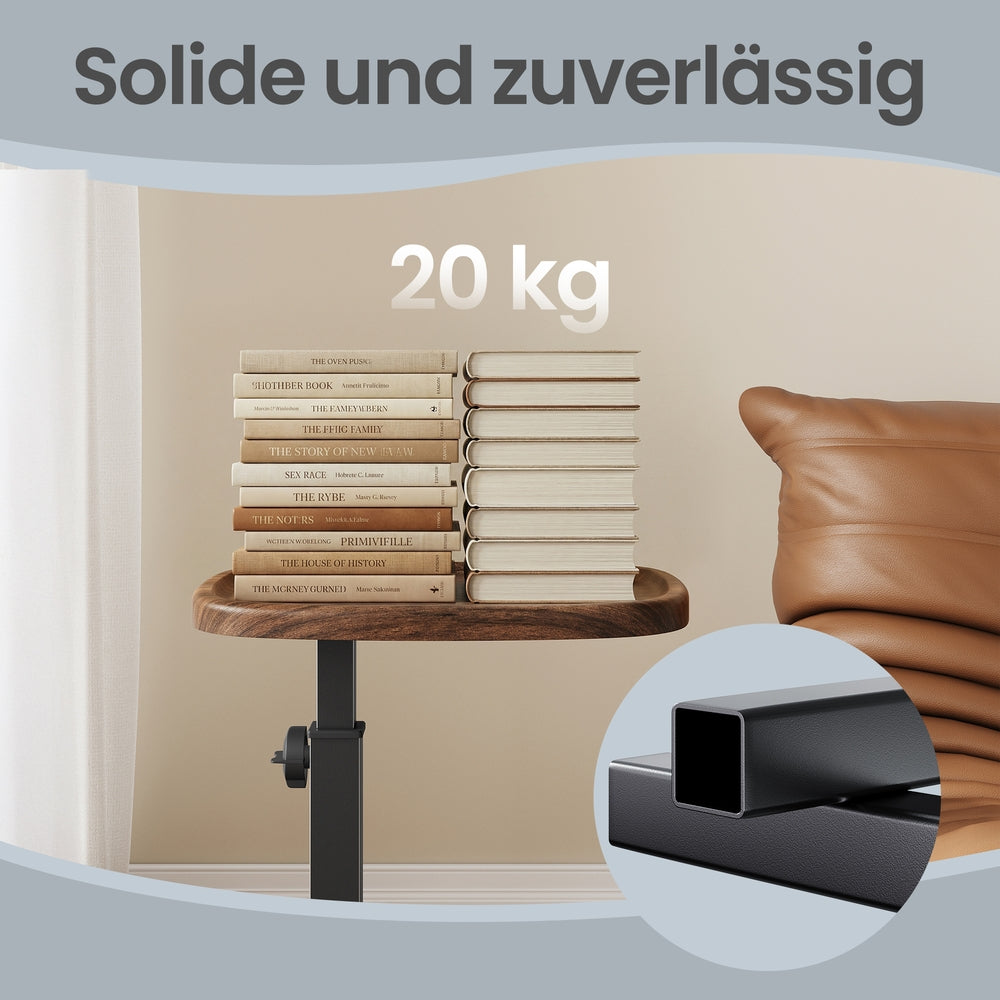 C-förmiger Beistelltisch Höhenverstellbar - Mit Rollen - Für Sofa Und Bett