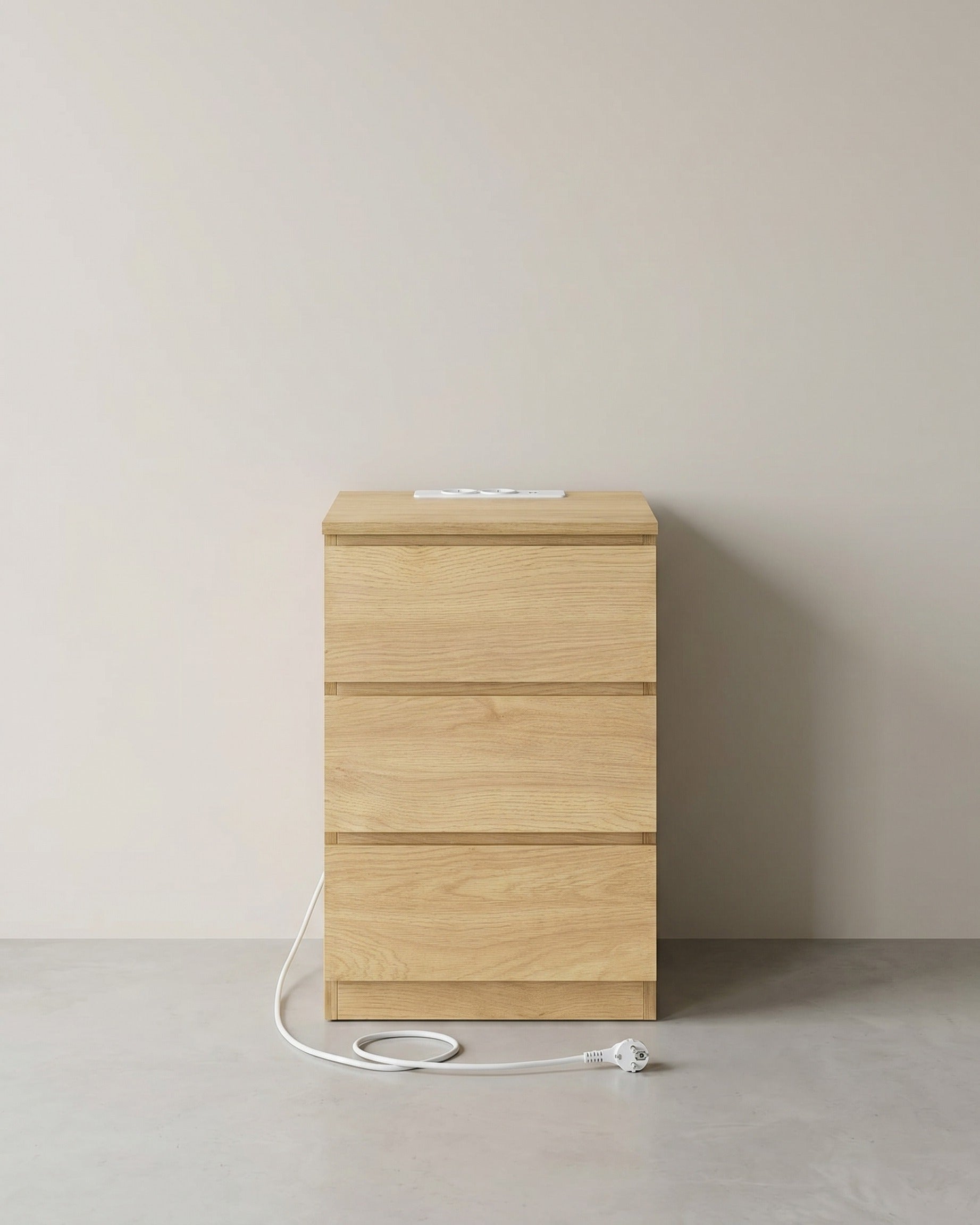Beistelltisch mit Ladestation - Nachttisch mit USB-Anschluss - Schrank mit Steckdose – Braun