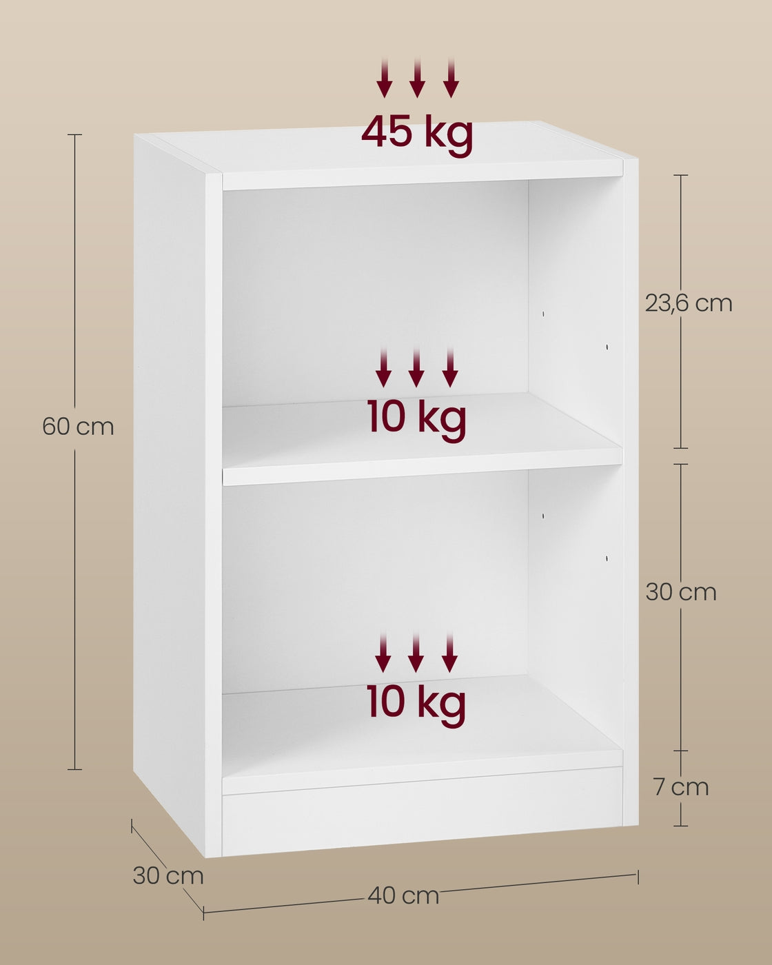 Nachttisch Mit Offenen Fächern Und Verstellbarem Boden - Beistelltisch - Für Schlafzimmer