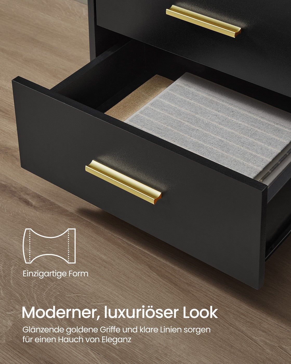 Nachttisch - Custos Kollektion - Ladestation - LED-Beleuchtung