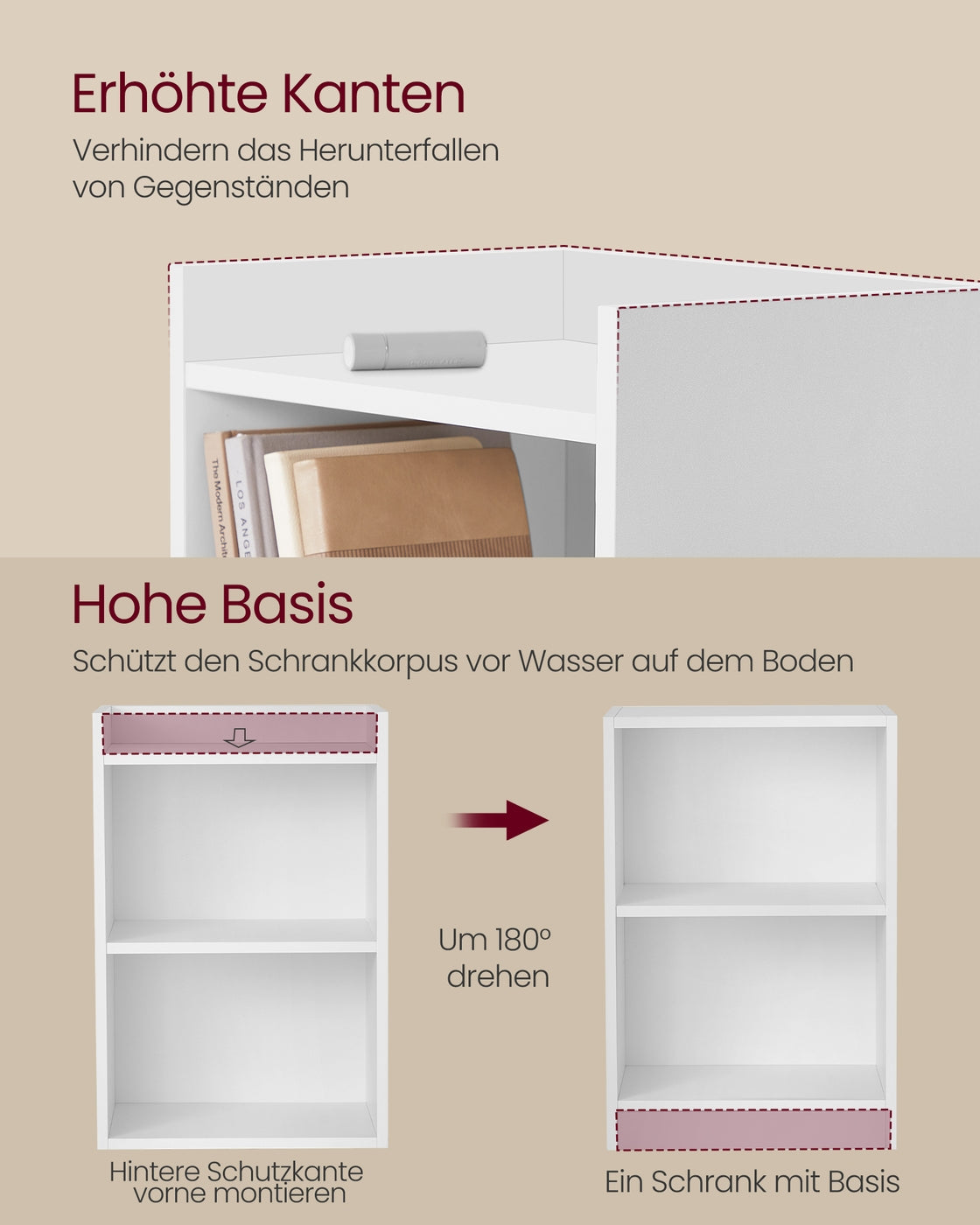 Nachttisch 2-teiliges Set - Mit Offenen Fächern Und Verstellbarem Boden - Für Schlafzimmer