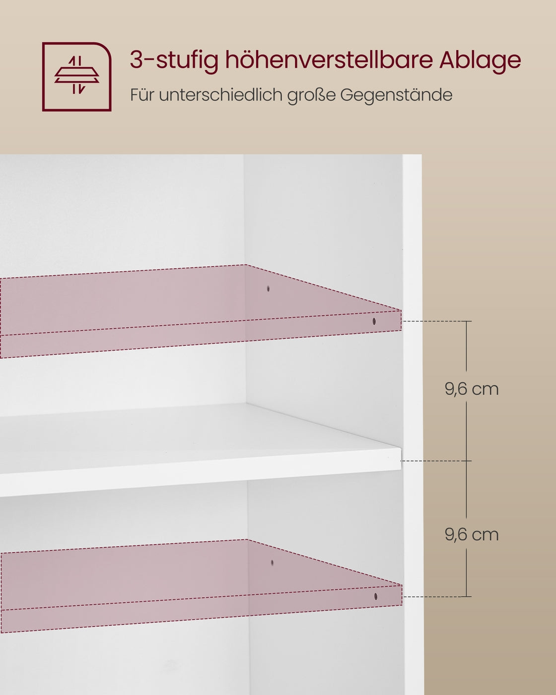 Nachttisch 2-teiliges Set - Mit Offenen Fächern Und Verstellbarem Boden - Für Schlafzimmer