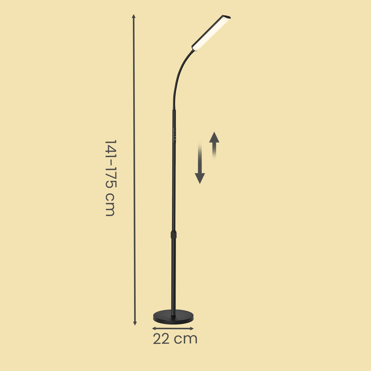 Stehlampe Mit Leselampe - Höhenverstellbar Mit Schwanenhals - Mit Fernbedienung