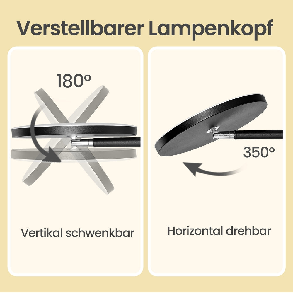 LED-Stehlampe Mit Leselampe - Höhenverstellbar Mit Timer - Mit Fernbedienung