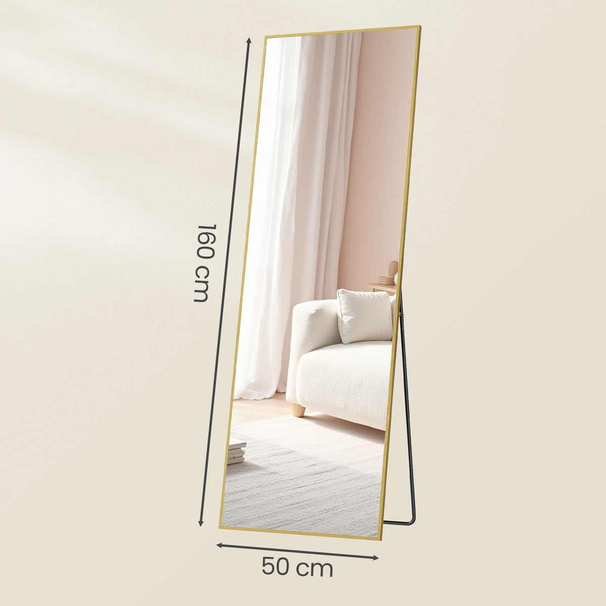 Standspiegel 160 x 50 cm - Bruchsicher Mit Aluminiumrahmen - Für Schlafzimmer