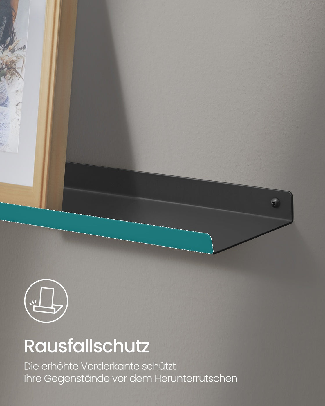 Metall-Wandregale 3-teiliges Set - Schwebende Regale Im Industriestil - Für Bilderrahmen