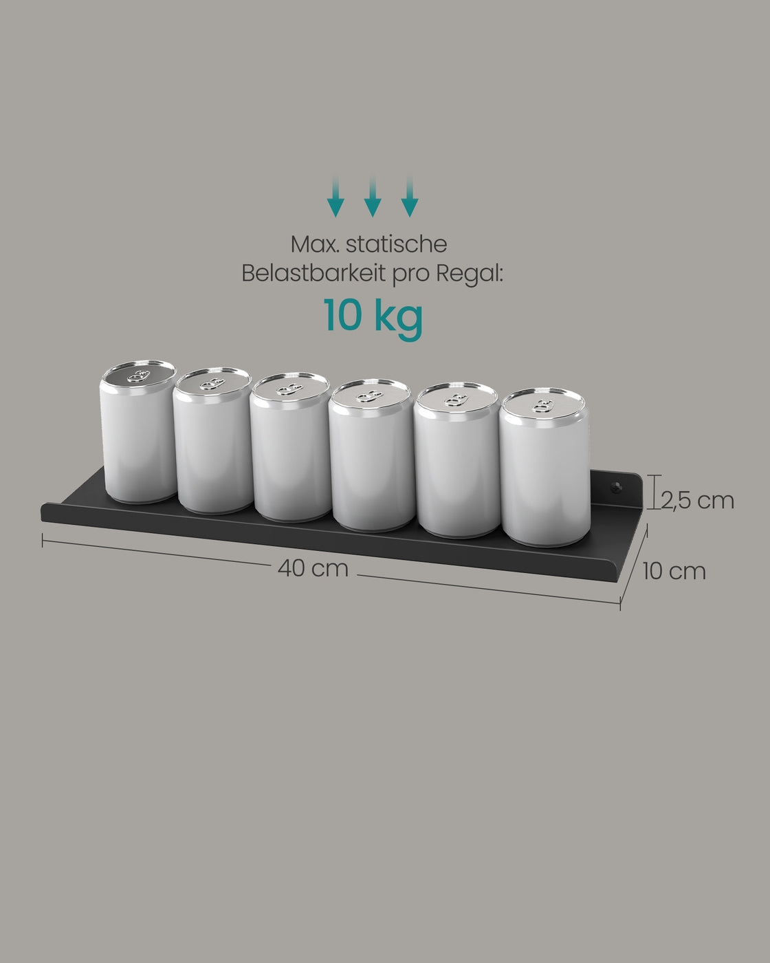 Metall-Wandregale 3-teiliges Set - Schwebende Regale Im Industriestil - Für Bilderrahmen