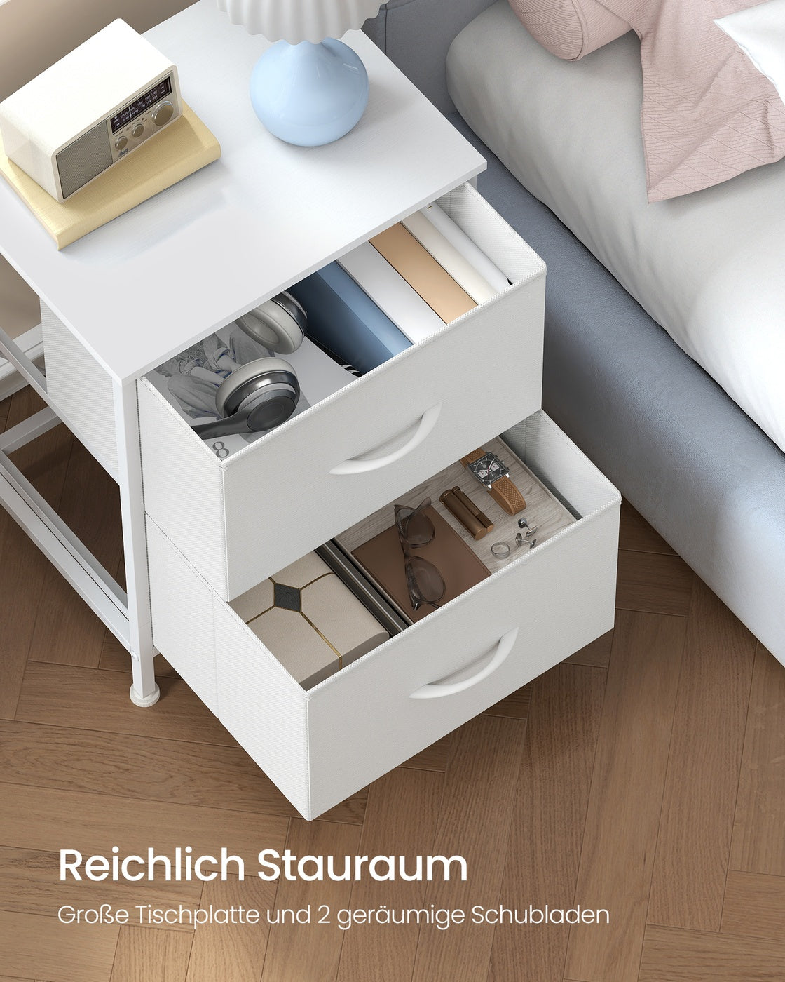 Nachttisch 2-teiliges Set - Mit 2 Schubladen Pro Nachttisch - Für Schlafzimmer