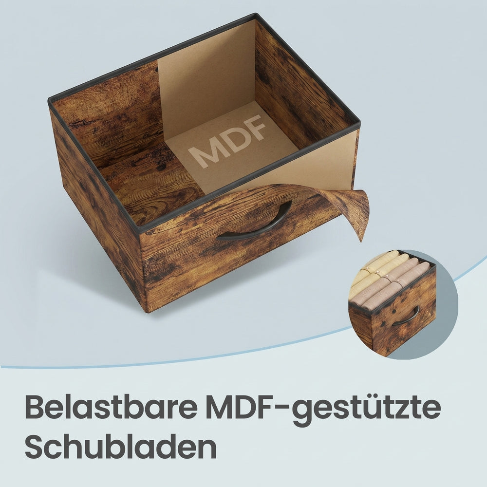 Sideboard Mit 10 Stoffschubladen - Stahlrahmen - Für Schlafzimmer Oder Flur