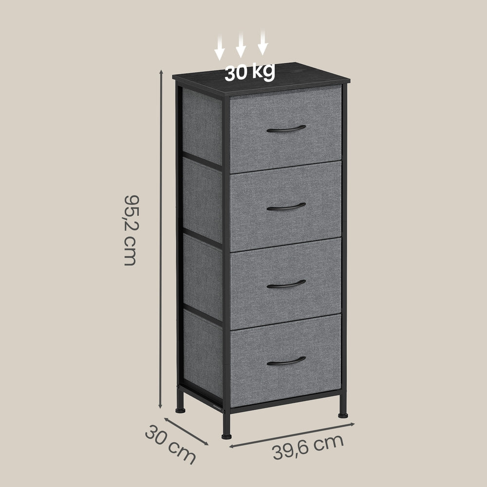 Sideboard Mit 4 Stoffschubladen - Stahlrahmen - Für Schlafzimmer Oder Flur
