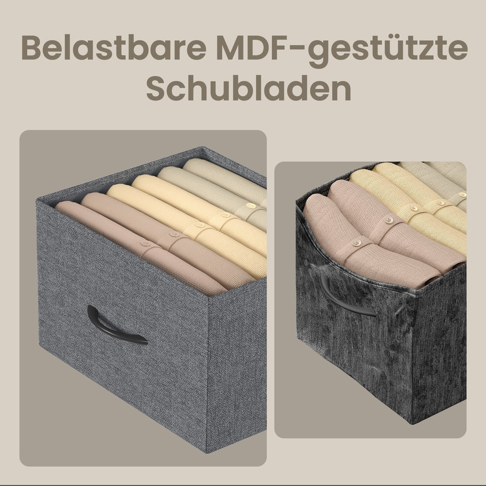 Sideboard Mit 4 Stoffschubladen - Stahlrahmen - Für Schlafzimmer Oder Flur