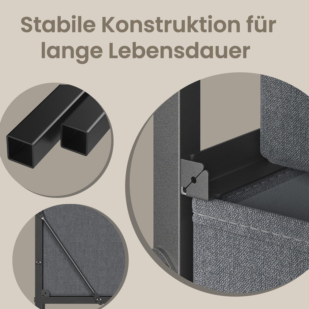 Sideboard Mit 4 Stoffschubladen - Stahlrahmen - Für Schlafzimmer Oder Flur