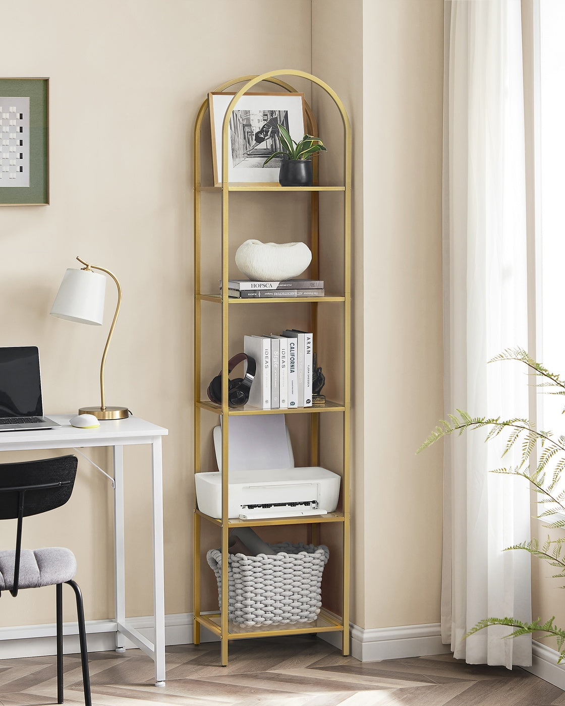 Bücherregal – 5-stufiges Bücherregal – Freistehend – Modernes Design