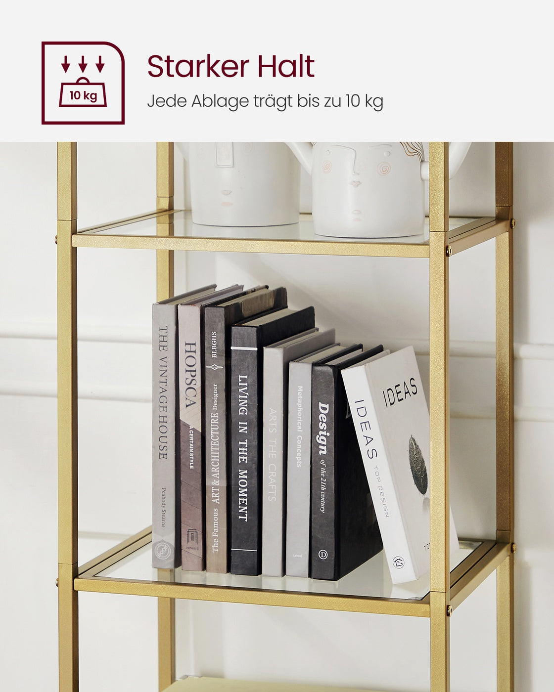 Bücherregal – 5-stufiges Bücherregal – Freistehend – Modernes Design