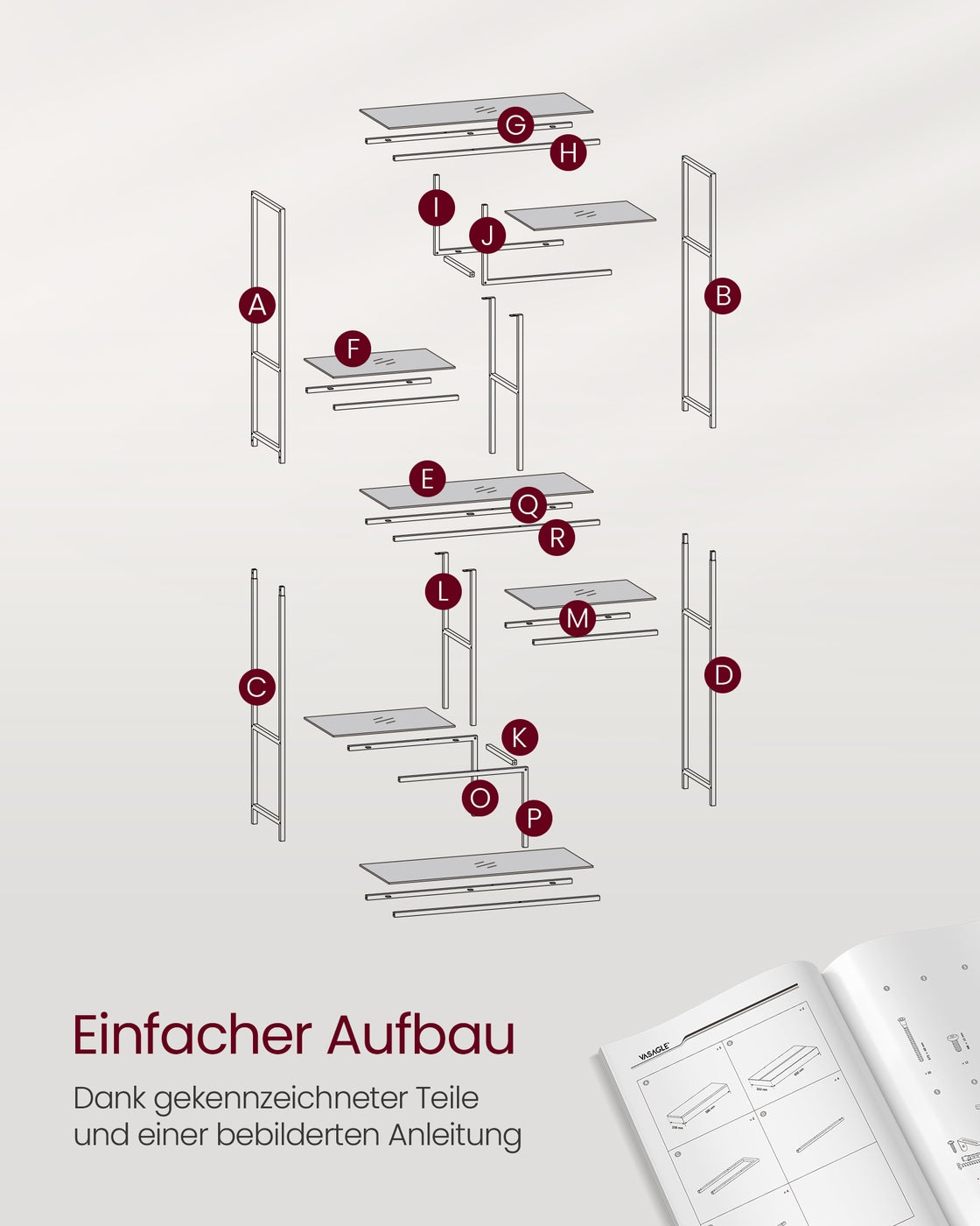 Standschrank 6 Ebenen – modernes Design – stilvoll & funktional