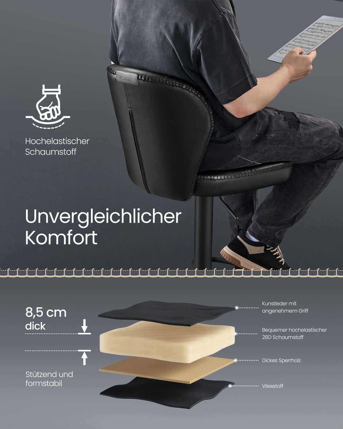 Luxus Barhocker 2er oder 4er Set - Verstellbar - 360° Drehbar