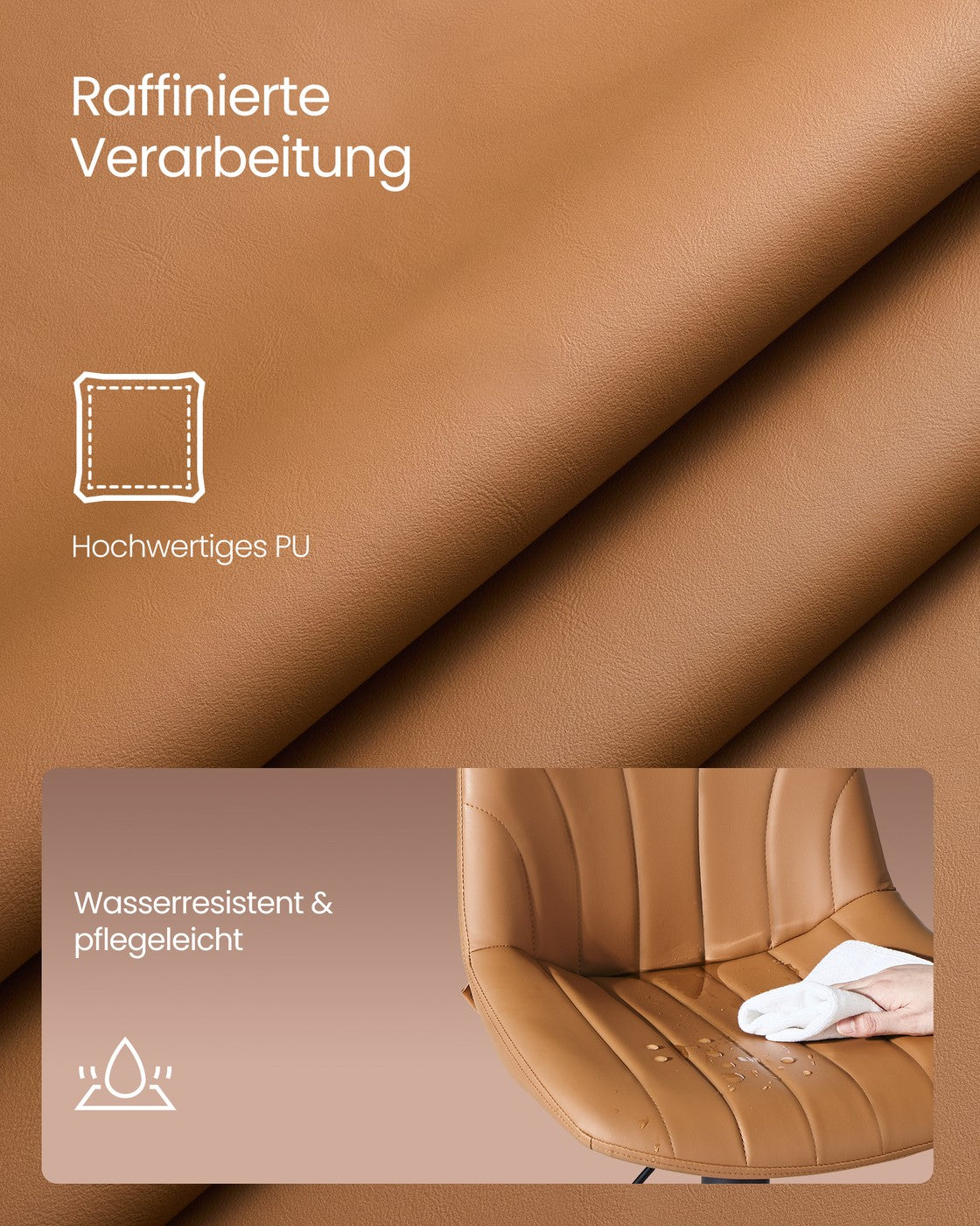 Barhocker-Set, 2er-Set – Höhenverstellbar & 360° drehbar – Mit Rückenlehne und Fußstütze