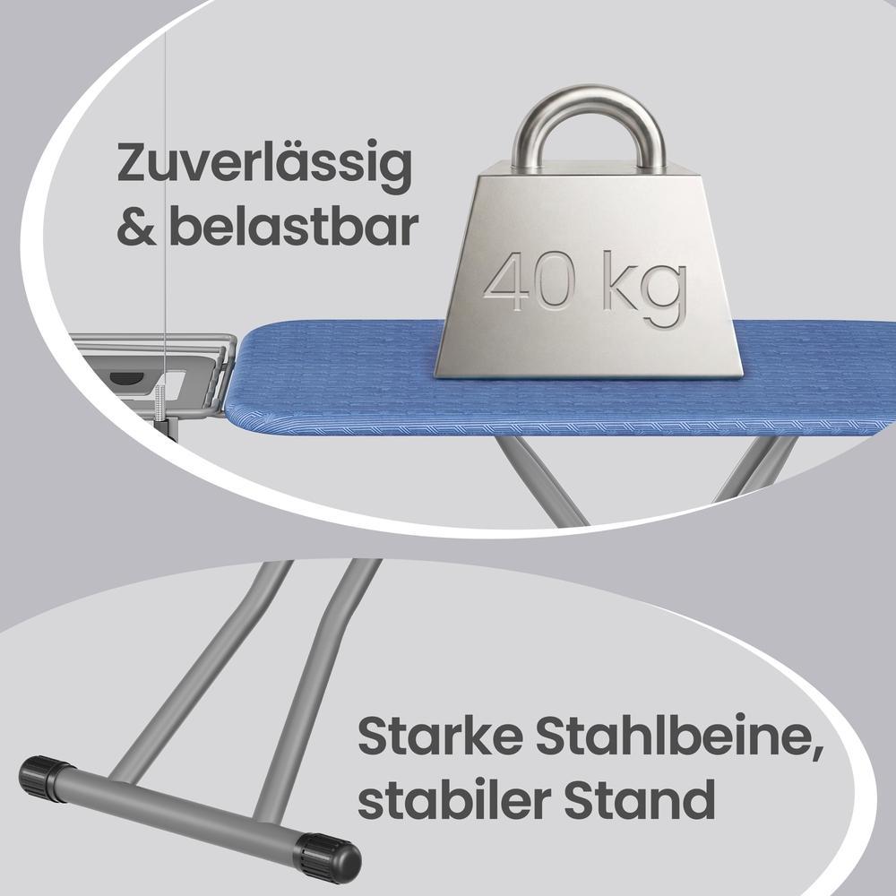 Bügelbrett Klappbar - Höhenverstellbar - Mit Kabelhalter Und Bügeleisenablage