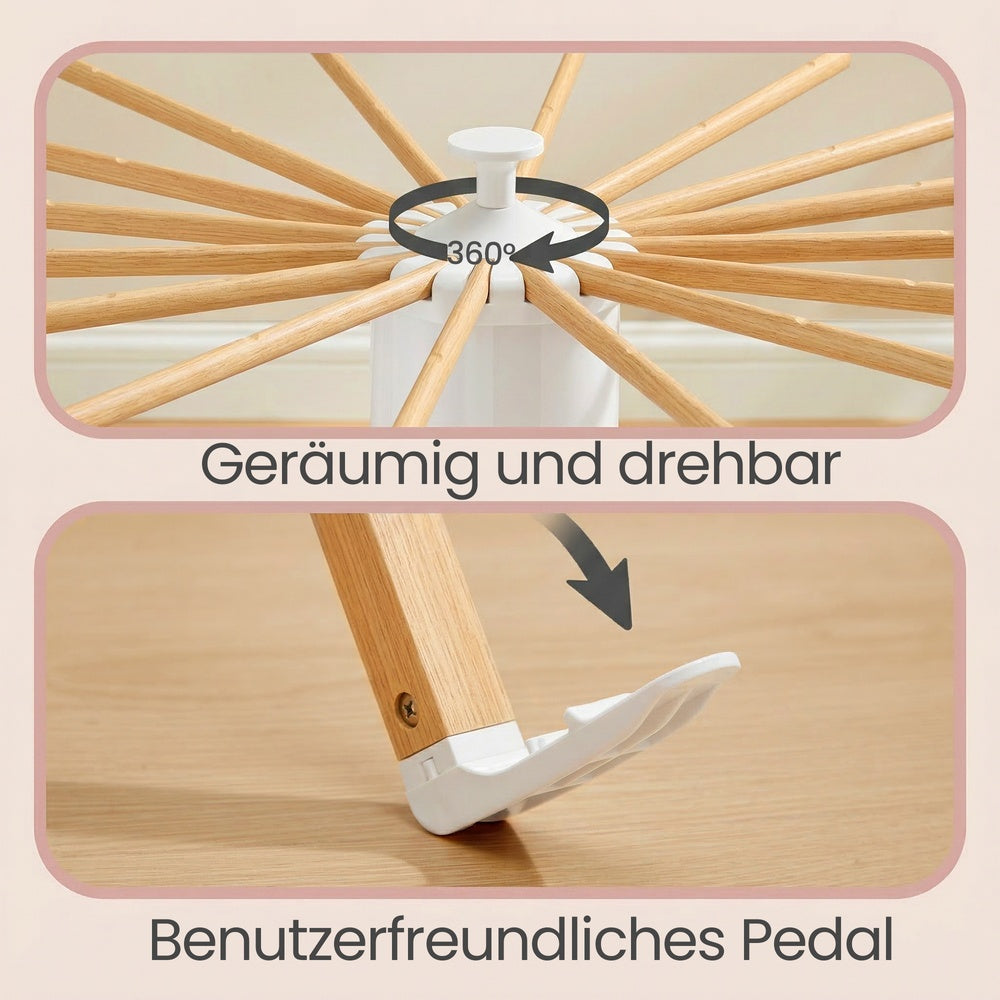 Flügel-Wäscheständer Klappbar - Stehender Wäscheständer Ausziehbar - Platzsparend