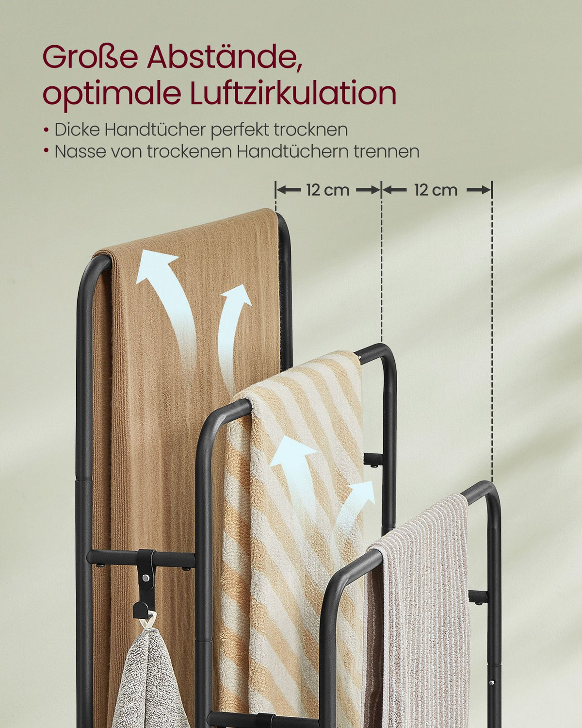 Freistehender Kleiderständer mit 3 Stangen und Ablage – Modernes Design – Stabil & Platzsparend