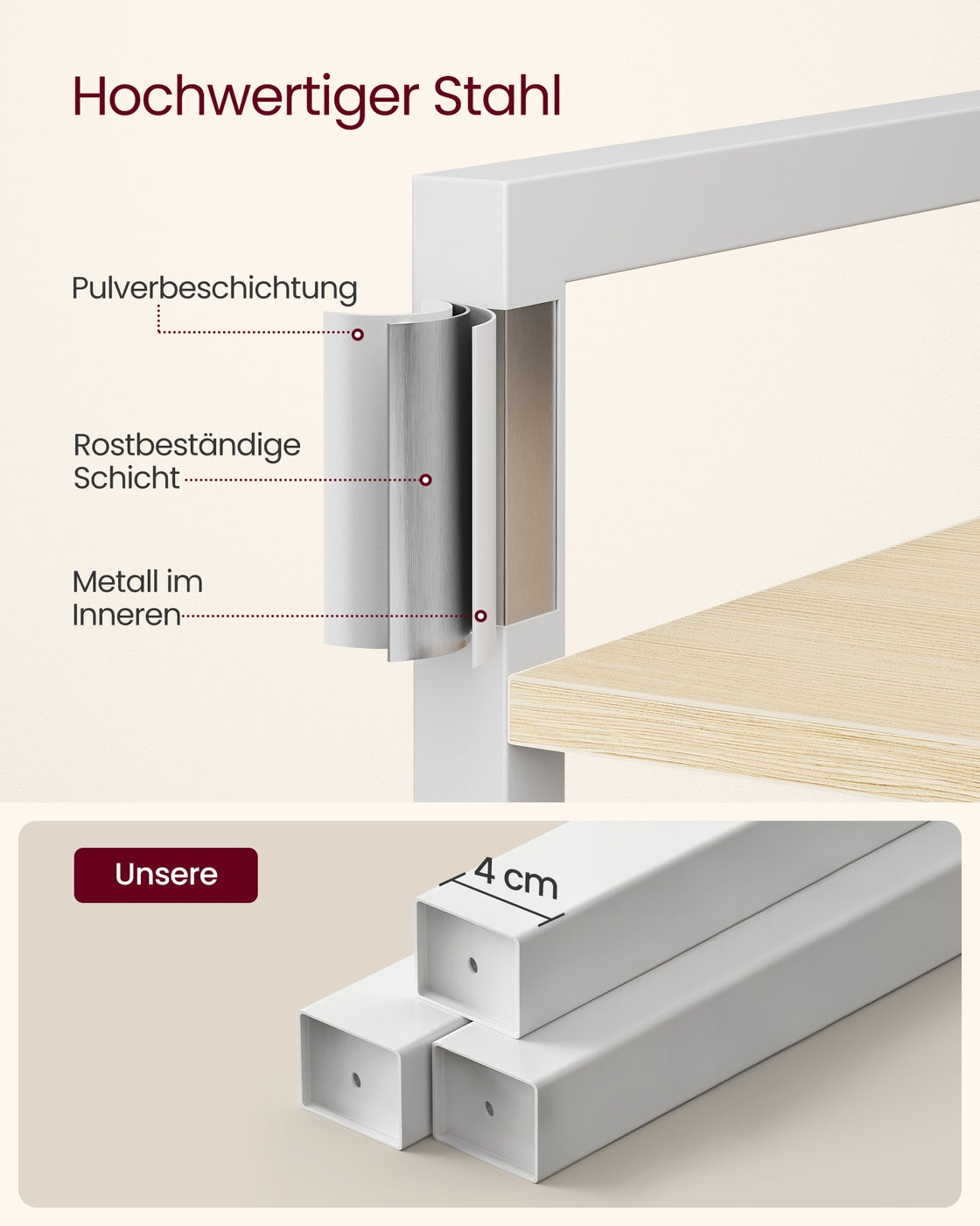 Bücherregal Mit 6 Ebenen - Stahlgestell - Für Wohnzimmer Schlafzimmer Oder Büro