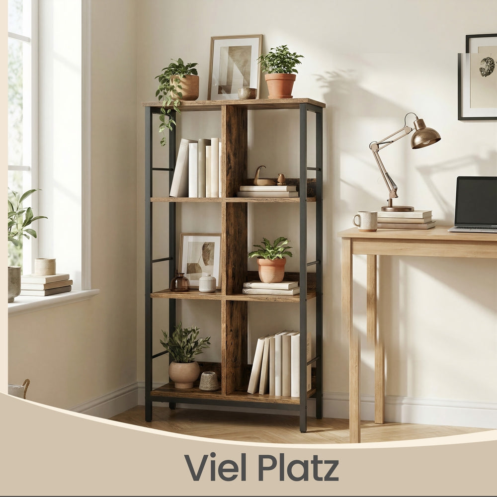 Offenes Regal Mit 3 Ebenen Und 6 Fächern - Fächerregal - Für Wohnzimmer Und Arbeitszimmer