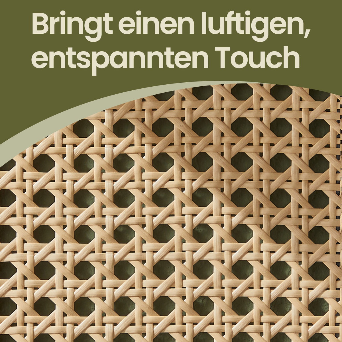 BOHO Wandregal in Rattanoptik – Schwebendes Zickzack-Wandregal – 126 cm hoch – Schwarz oder Weiß – Bis 25 kg belastbar