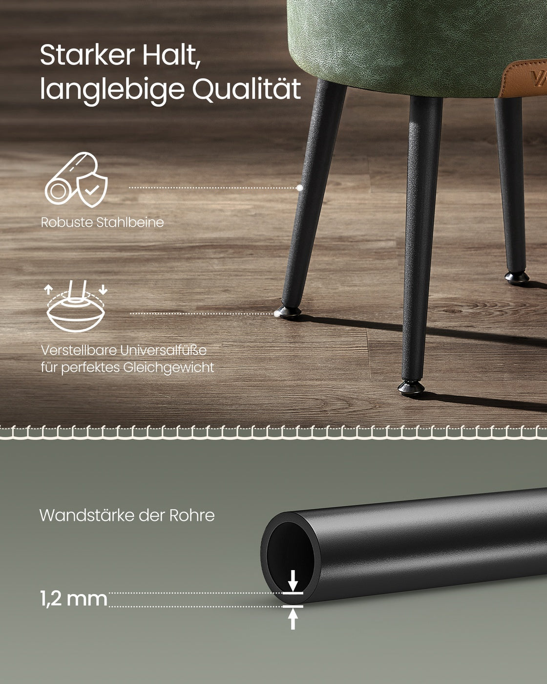 Runder Aufbewahrungshocker – Mit Deckel & Stauraum – 44 cm hoch – Bis zu 150 kg belastbar – EKHO Kollektion
