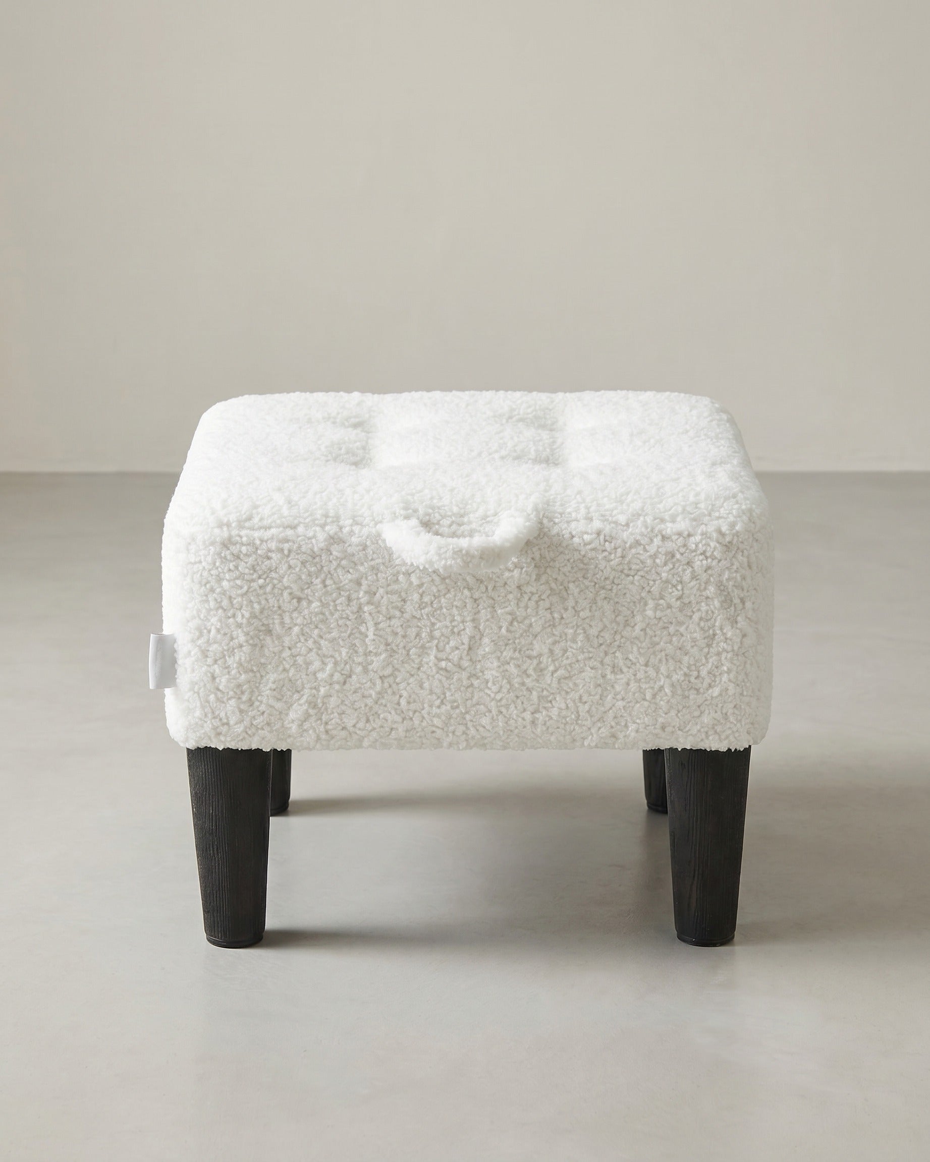Sitzhocker Mit Dicker Füllung - Fußbank Mit Fleece-Bezug - Bis 150 kg