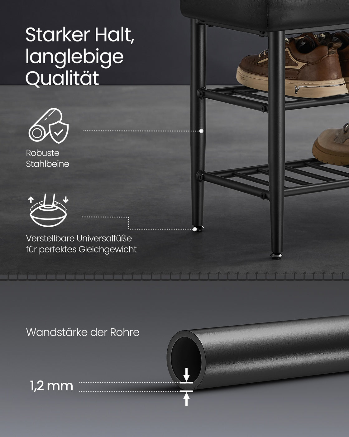 Luxus Schuhbank - Polstersofa mit Stauraum