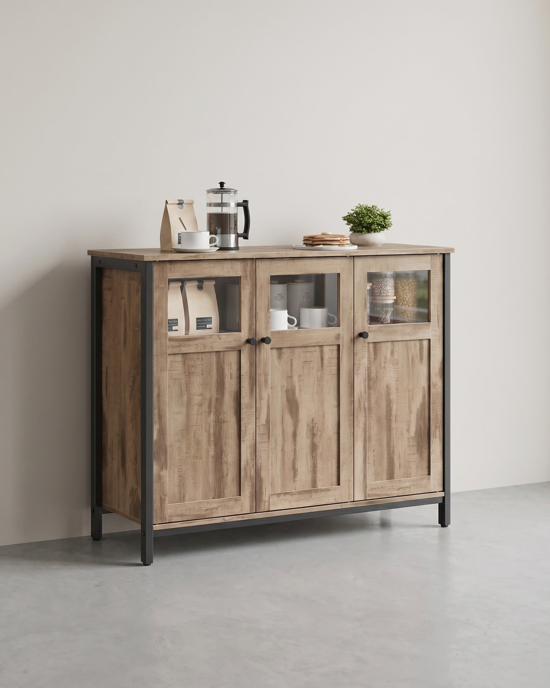 Industrieller Lagerschrank – Stilvoll und funktional – Karamellbraun