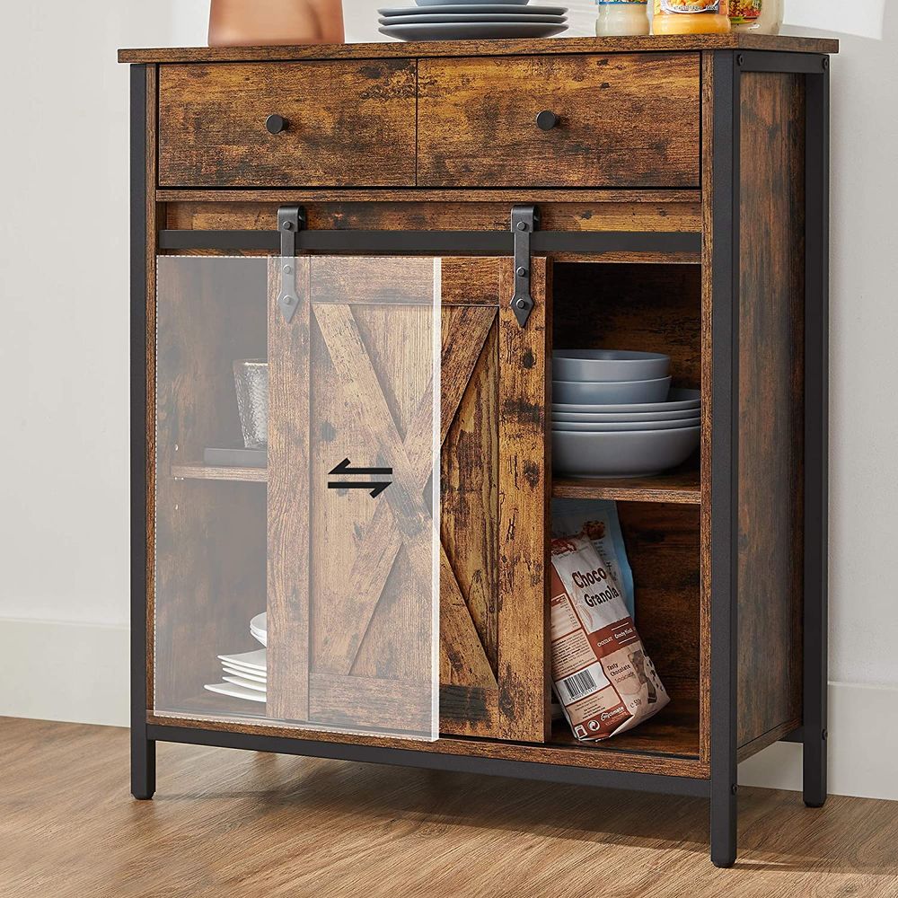 Sideboard Industriedesign – mit Schiebetür – 70 x 30 x 80 cm