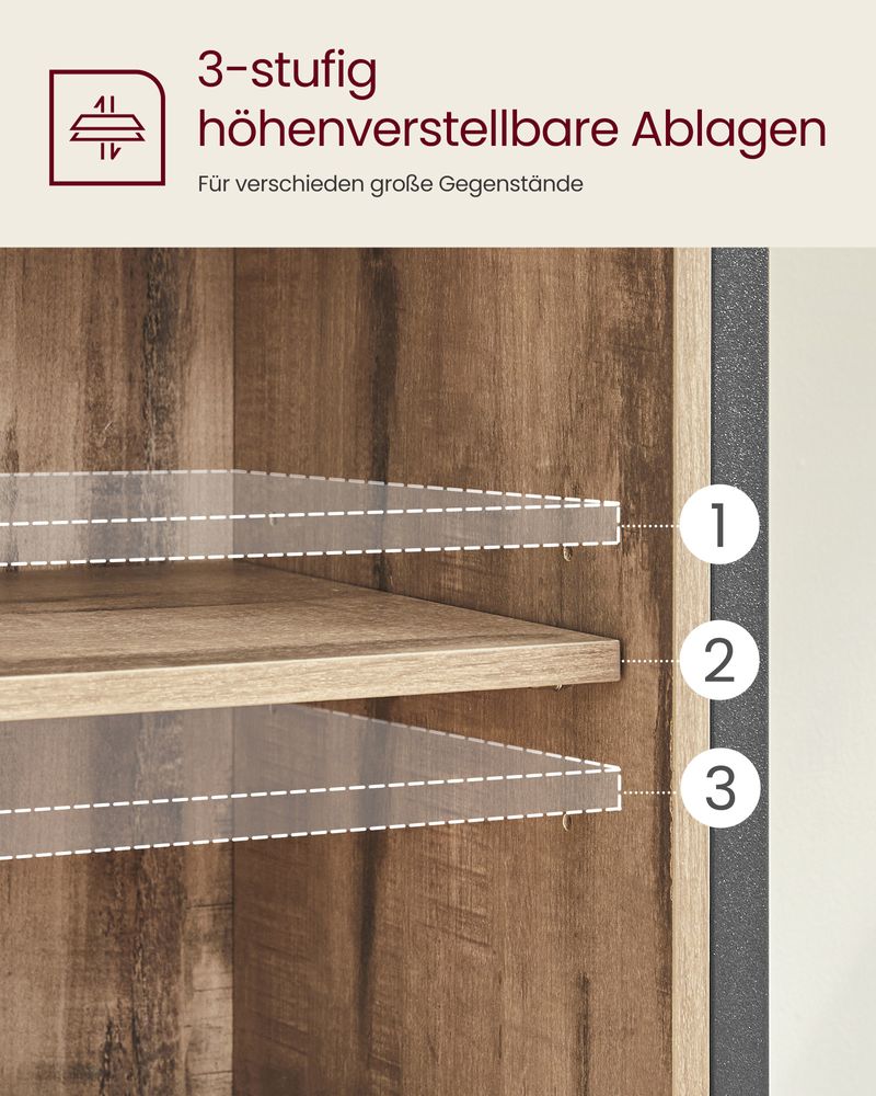 Sideboard Industriedesign – mit Schiebetür – 70 x 30 x 80 cm