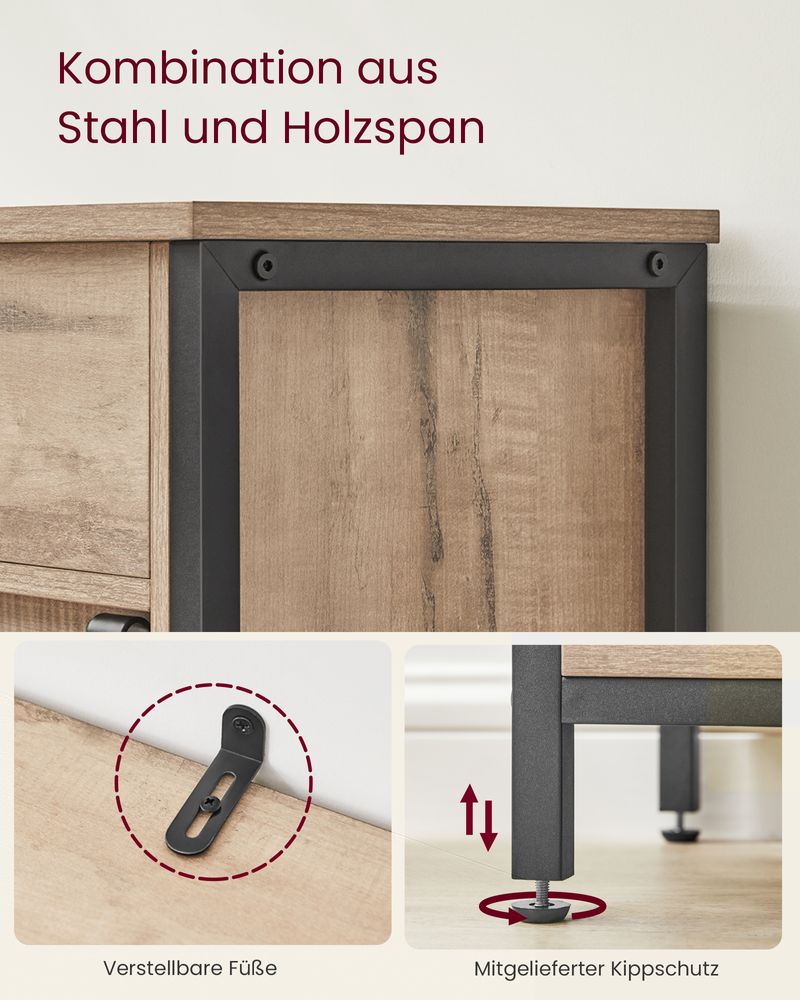 Sideboard Industriedesign – mit Schiebetür – 70 x 30 x 80 cm